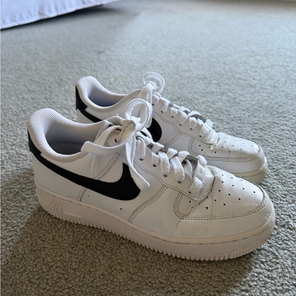 Nike Shoes - Women’s Nike Air Force 1 White with Black Swoosh, Size 9